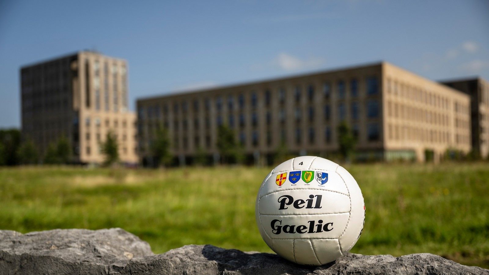 Football outside Dunlin Village